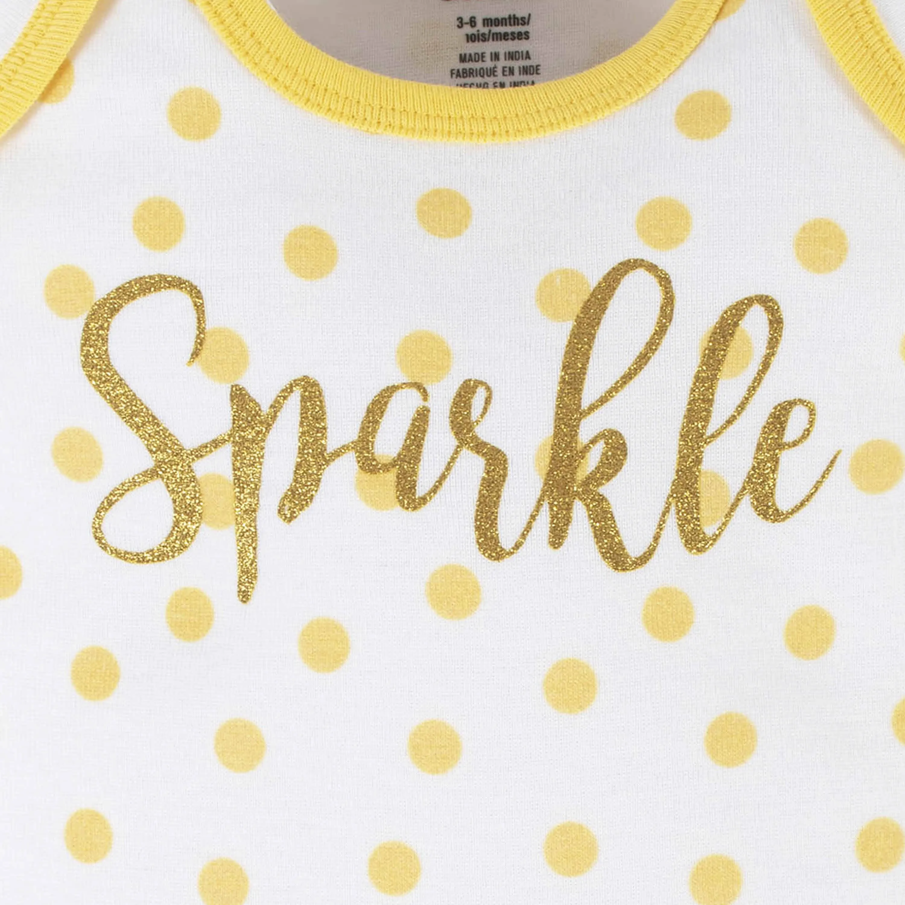 4-Pack Baby Girls Yellow Garden Short Sleeve Onesies® Bodysuits