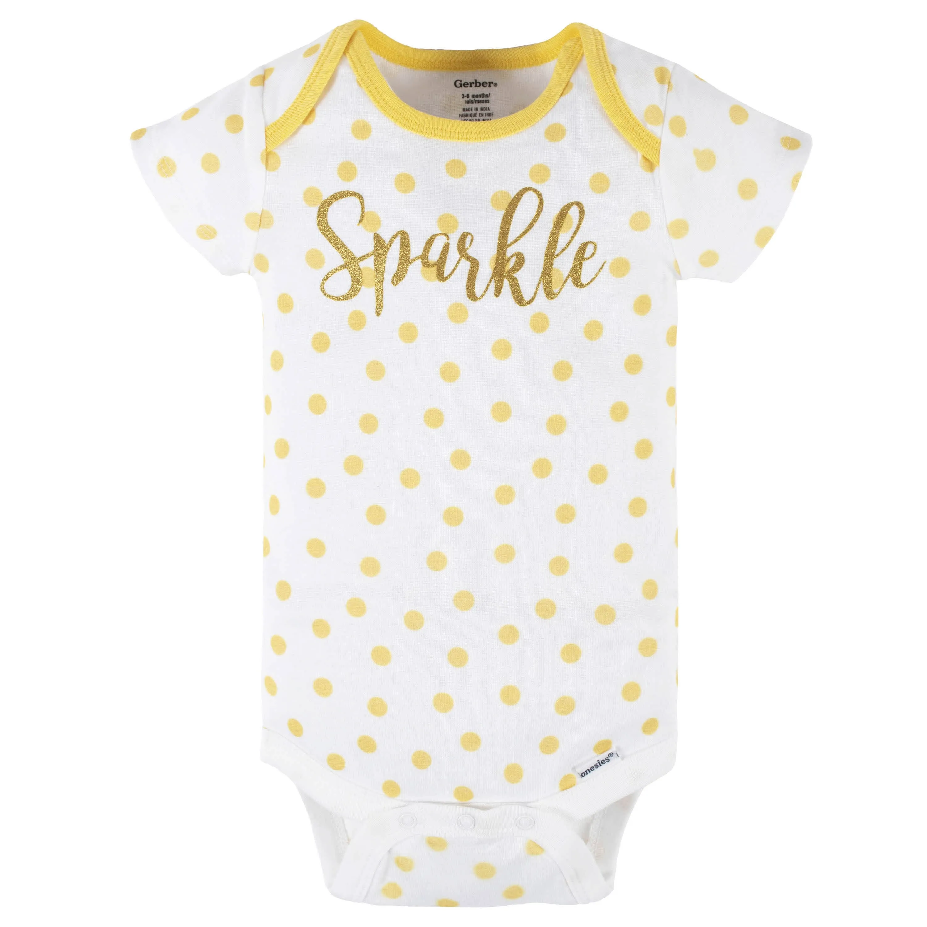 4-Pack Baby Girls Yellow Garden Short Sleeve Onesies® Bodysuits