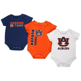 Auburn Tigers Colosseum Navy Orange White Infant One Piece Outfits - 3 Pack