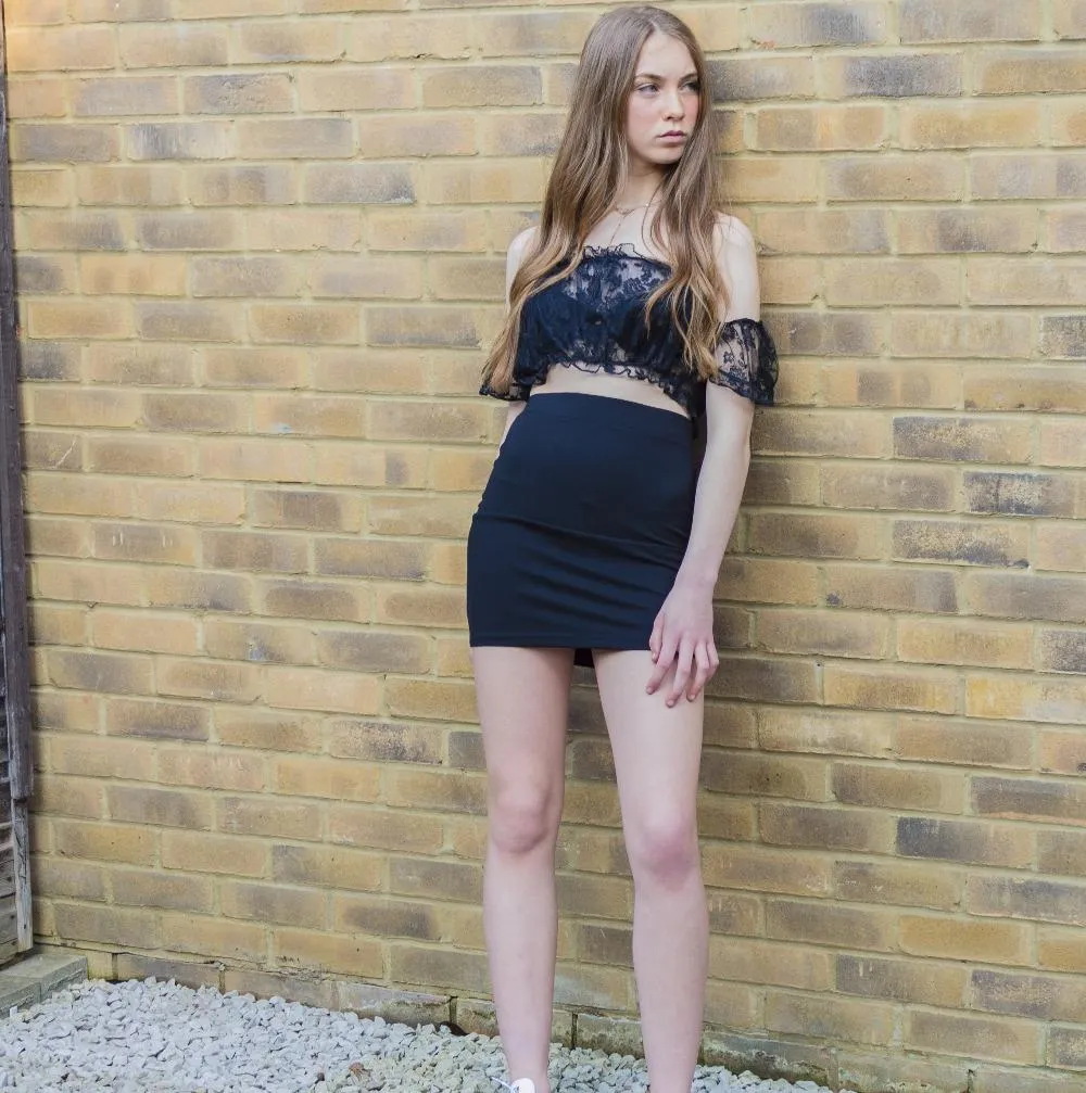 Black Mini Skirt - Premium Jersey