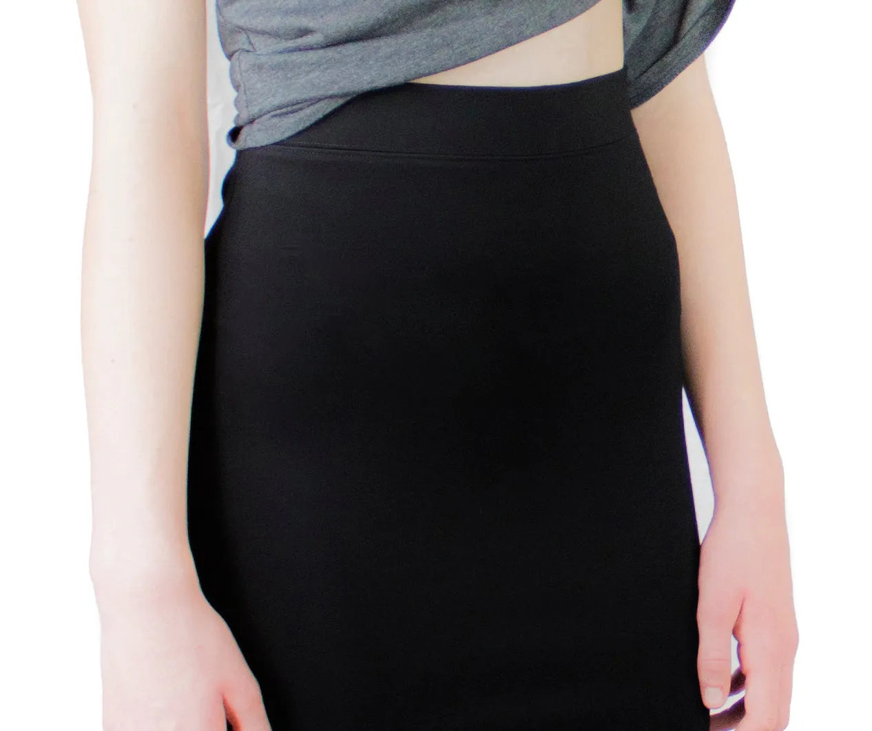 Black Mini Skirt - Premium Jersey