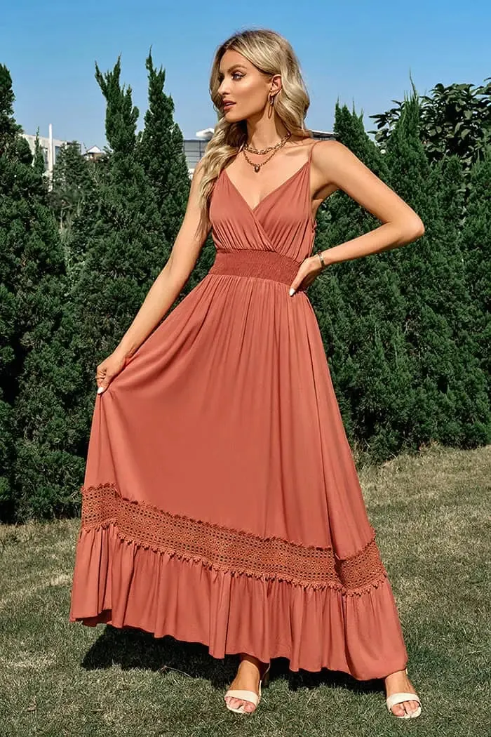 Brown Sleeveless Maxi Dress