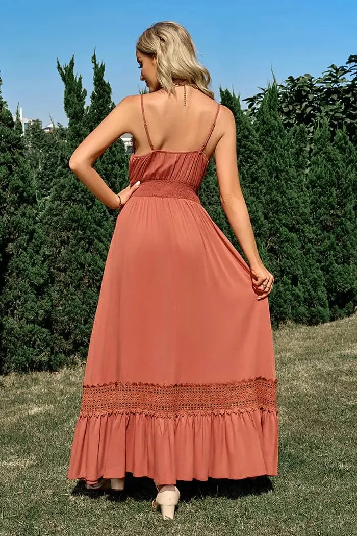 Brown Sleeveless Maxi Dress