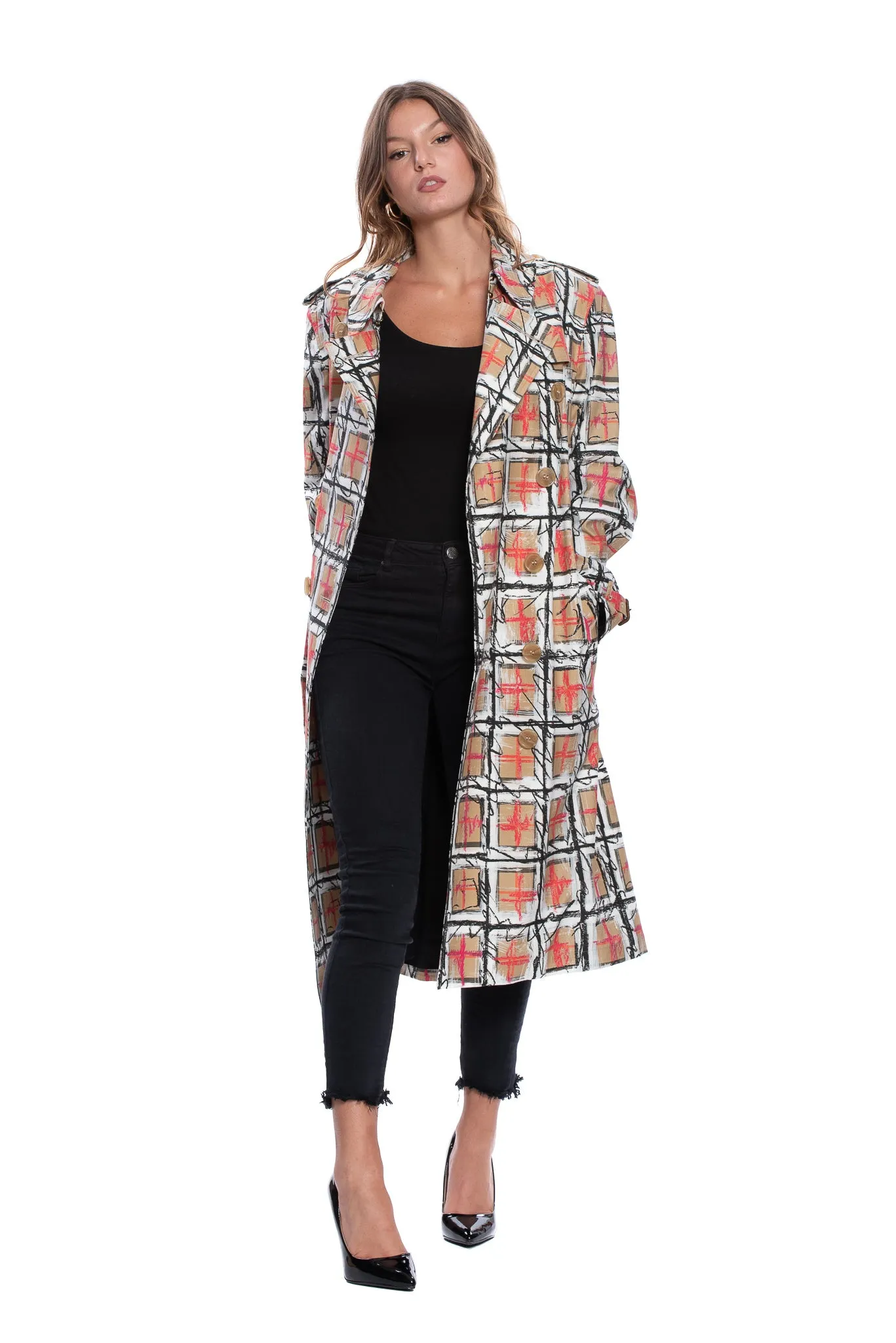 BURBERRY BRISTON SCRIBBLE TRENCH COAT