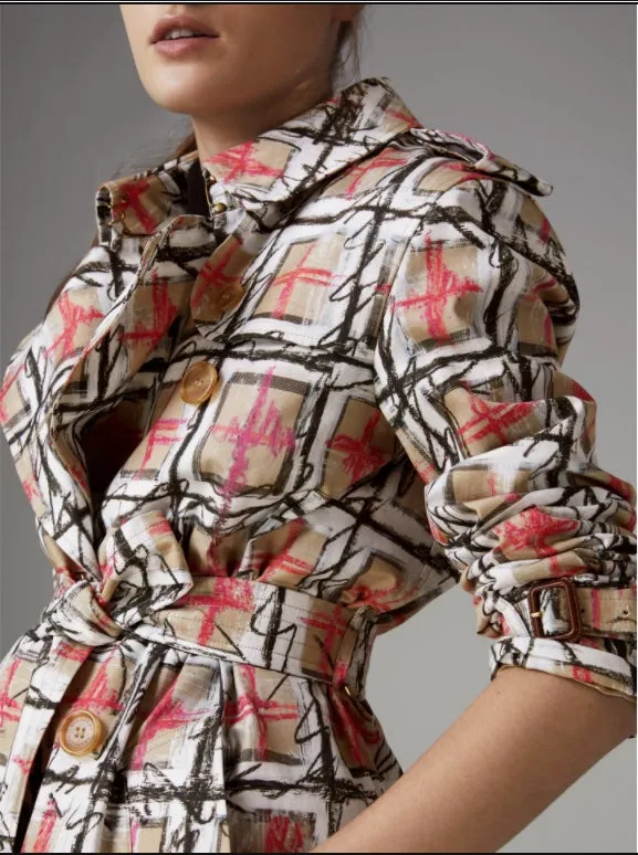 BURBERRY BRISTON SCRIBBLE TRENCH COAT