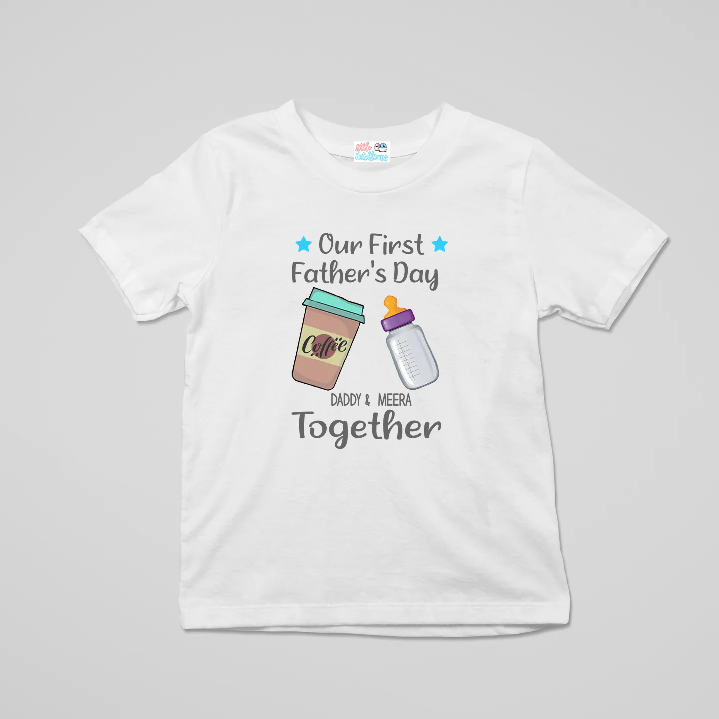 Coffee & Milk Bottle First Fathers Day White