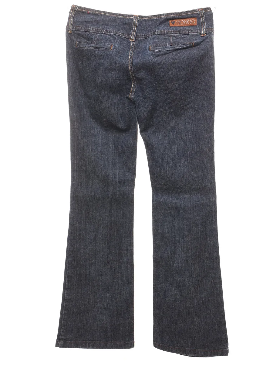 Dark Wash Y2K Flared Low-Rise Jeans - W31 L33