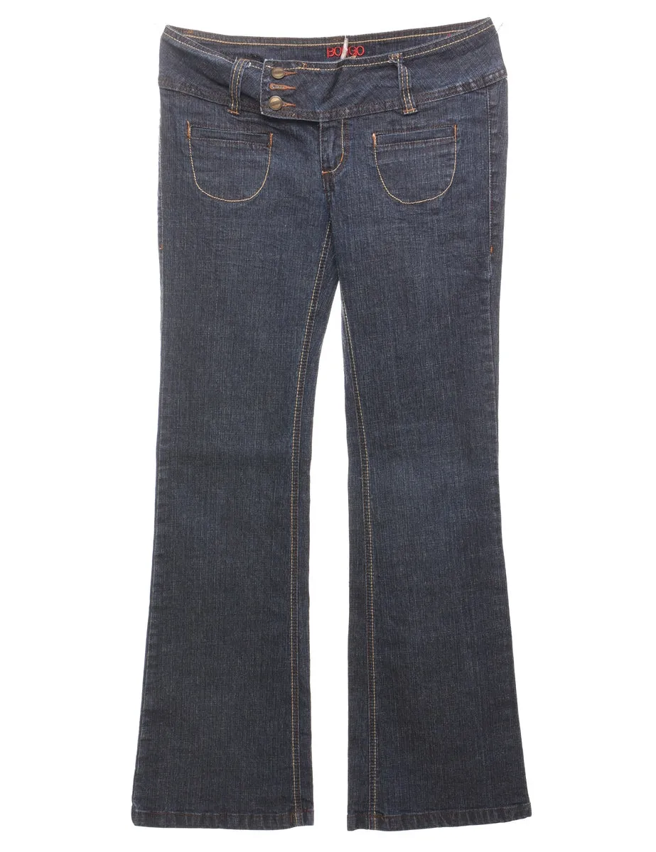 Dark Wash Y2K Flared Low-Rise Jeans - W31 L33