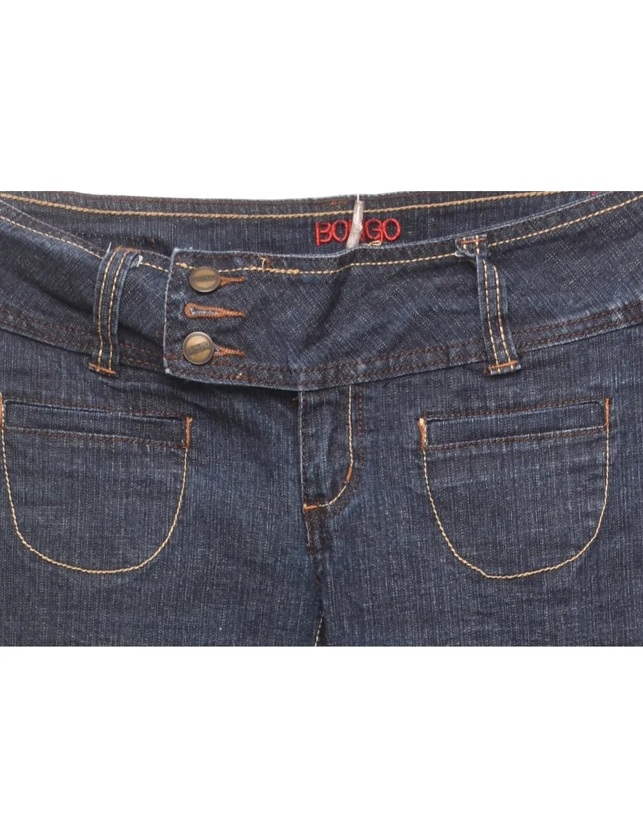 Dark Wash Y2K Flared Low-Rise Jeans - W31 L33