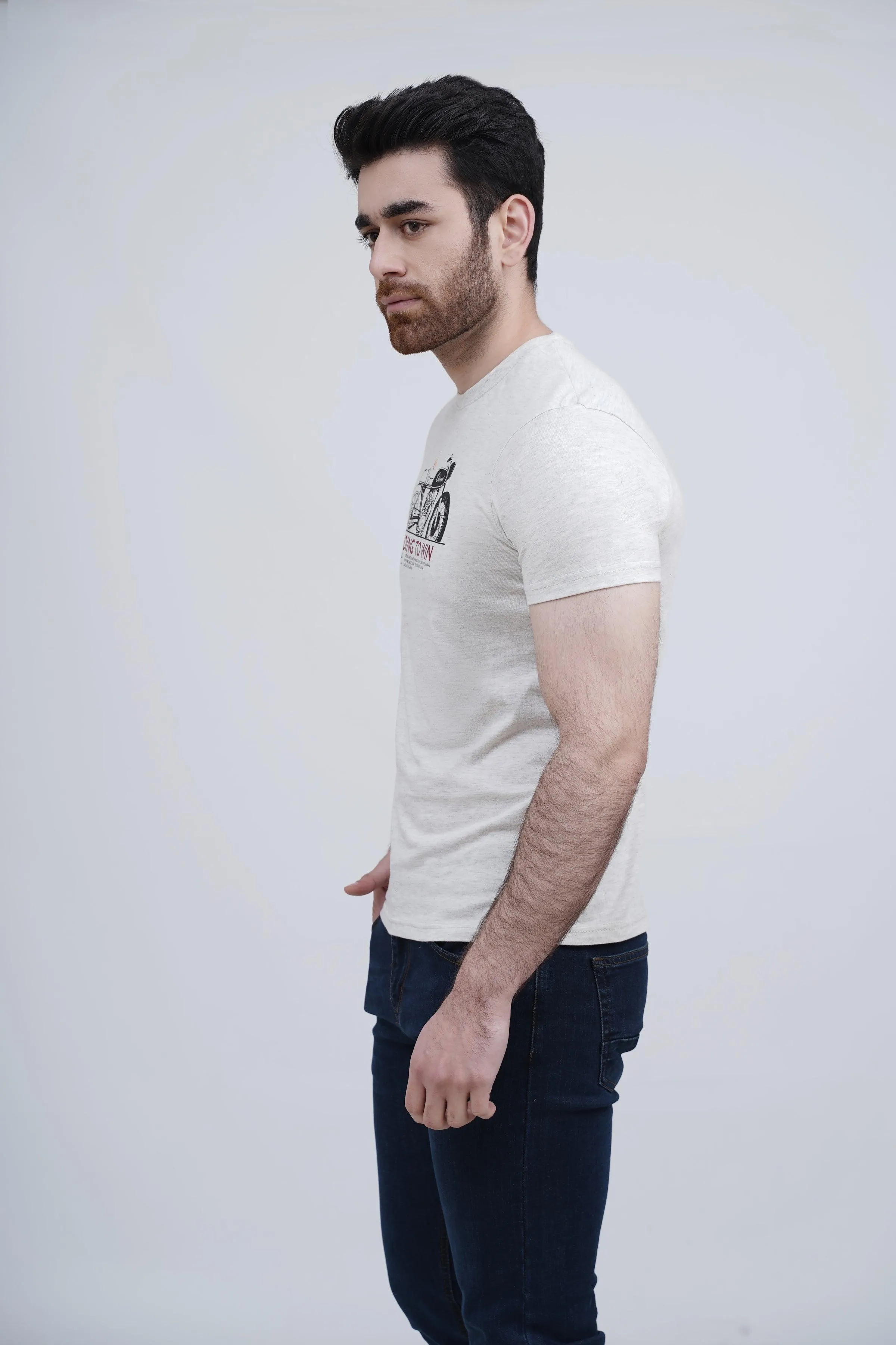 GRAPHIC T SHIRT OATMEAL