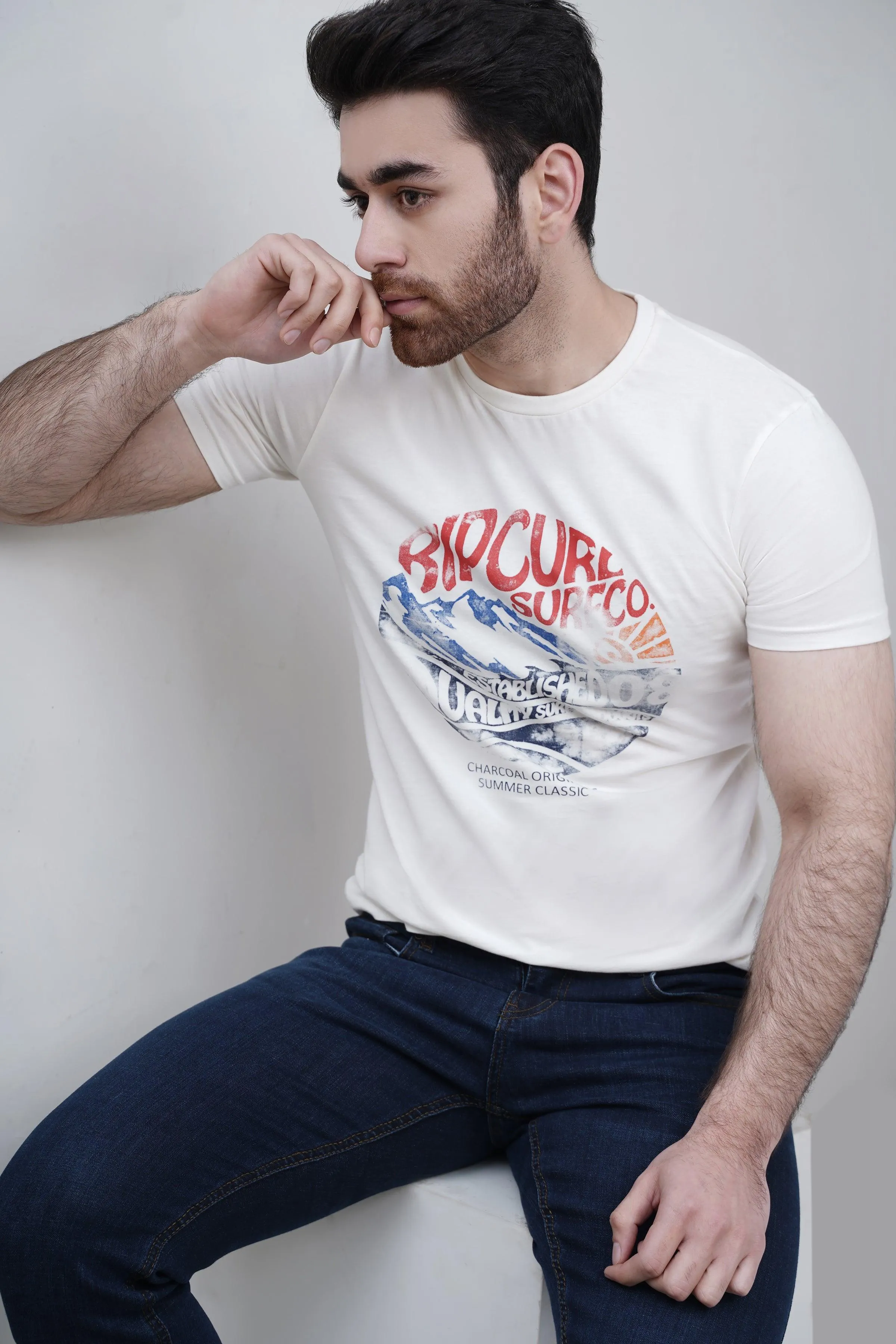 GRAPHIC T SHIRT OFF WHITE