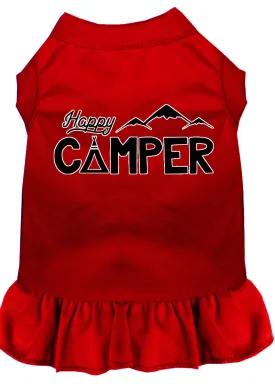 Happy Camper Screen Print Dog Dress Red Xs (8)