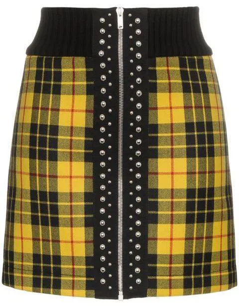 High Waist Tartan Mini Skirt
