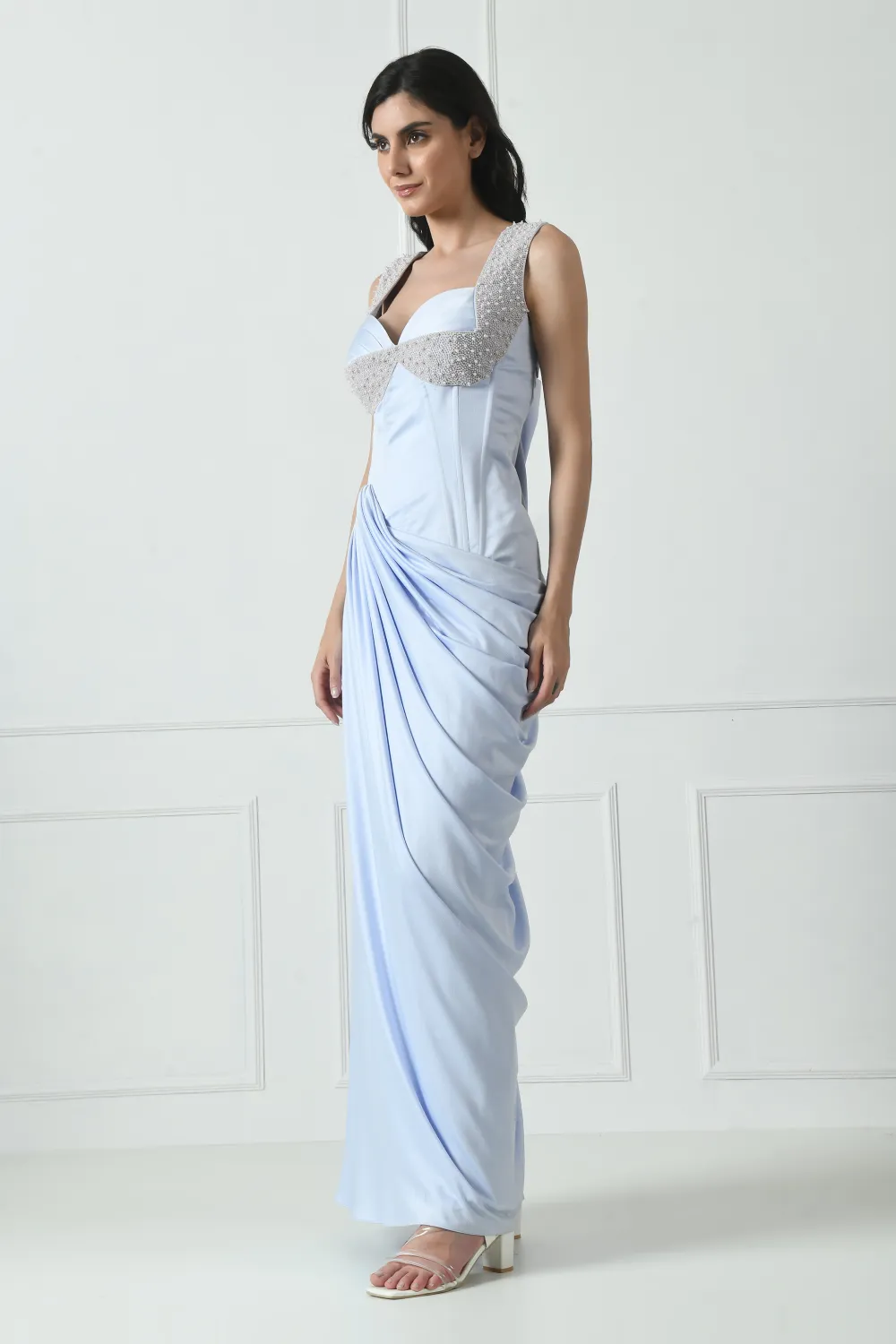 Lavender Indo Western Gown