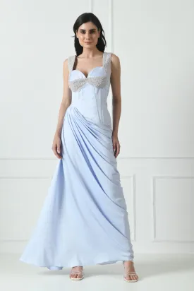 Lavender Indo Western Gown