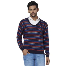 Men Blue Regular Fit Solid Acrylic Blend Full Sleeve Sweaters