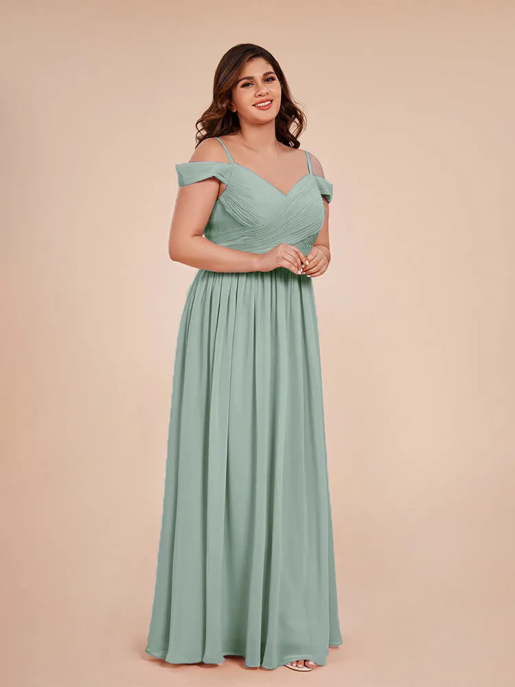 Mia A-line Off The Shoulder Plus Size Bridesmaid Dress