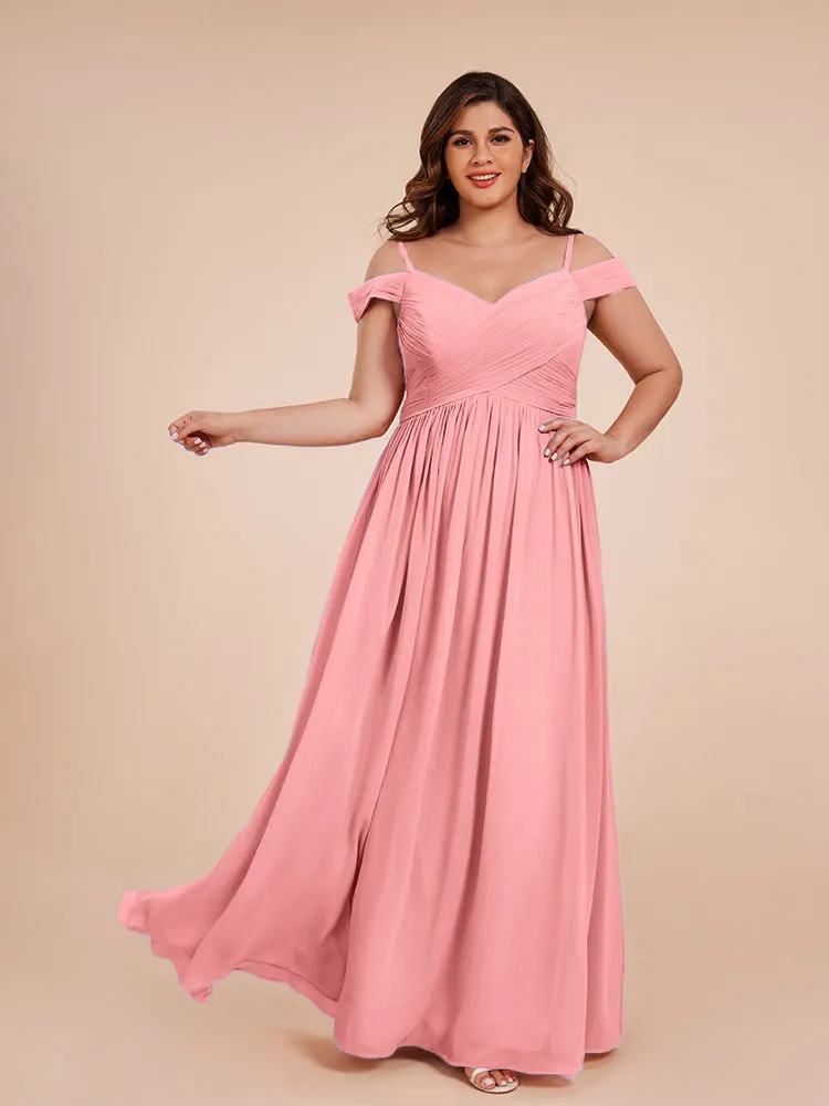 Mia A-line Off The Shoulder Plus Size Bridesmaid Dress