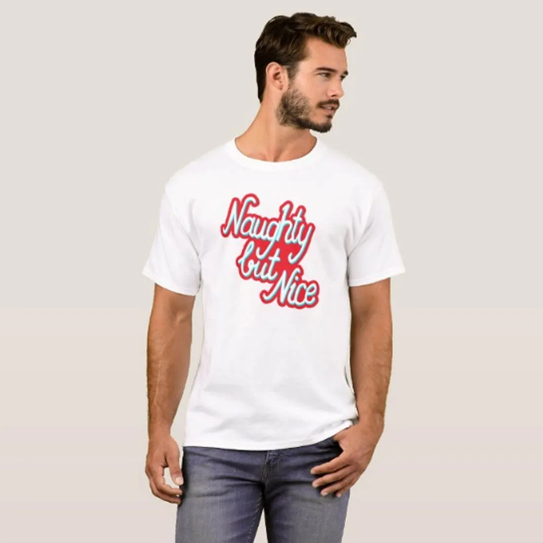 Nutcase Designer Round Neck Men's T-Shirt Wrinkle-Free Poly Cotton Tees - Naughty But Nice