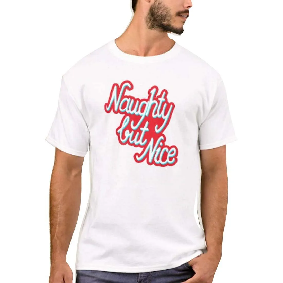 Nutcase Designer Round Neck Men's T-Shirt Wrinkle-Free Poly Cotton Tees - Naughty But Nice