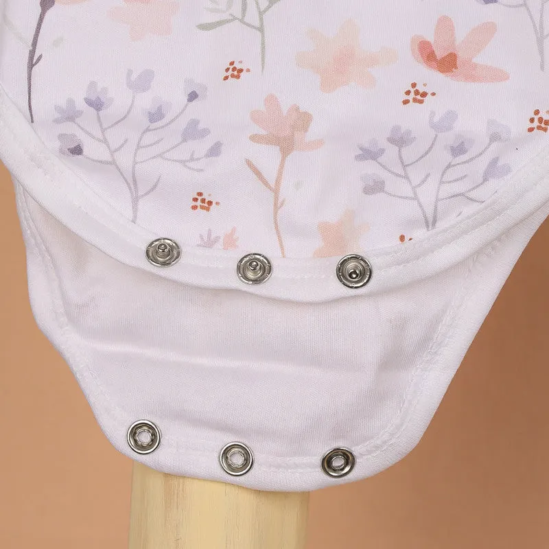 Organic Cotton Onesie For Baby Girl | Blossom | Printed | Pink