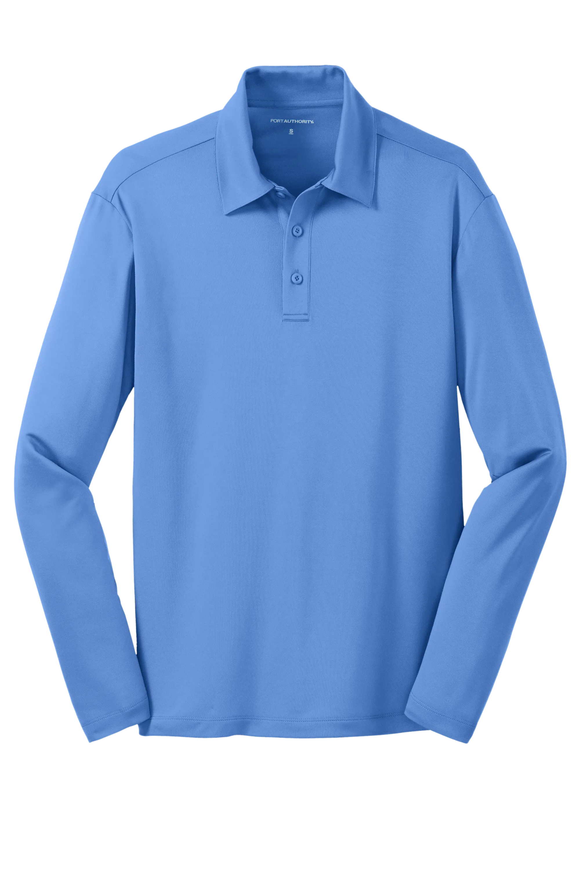 Port Authority® Silk Touch™ Performance Long Sleeve Polo - Carolina Blue