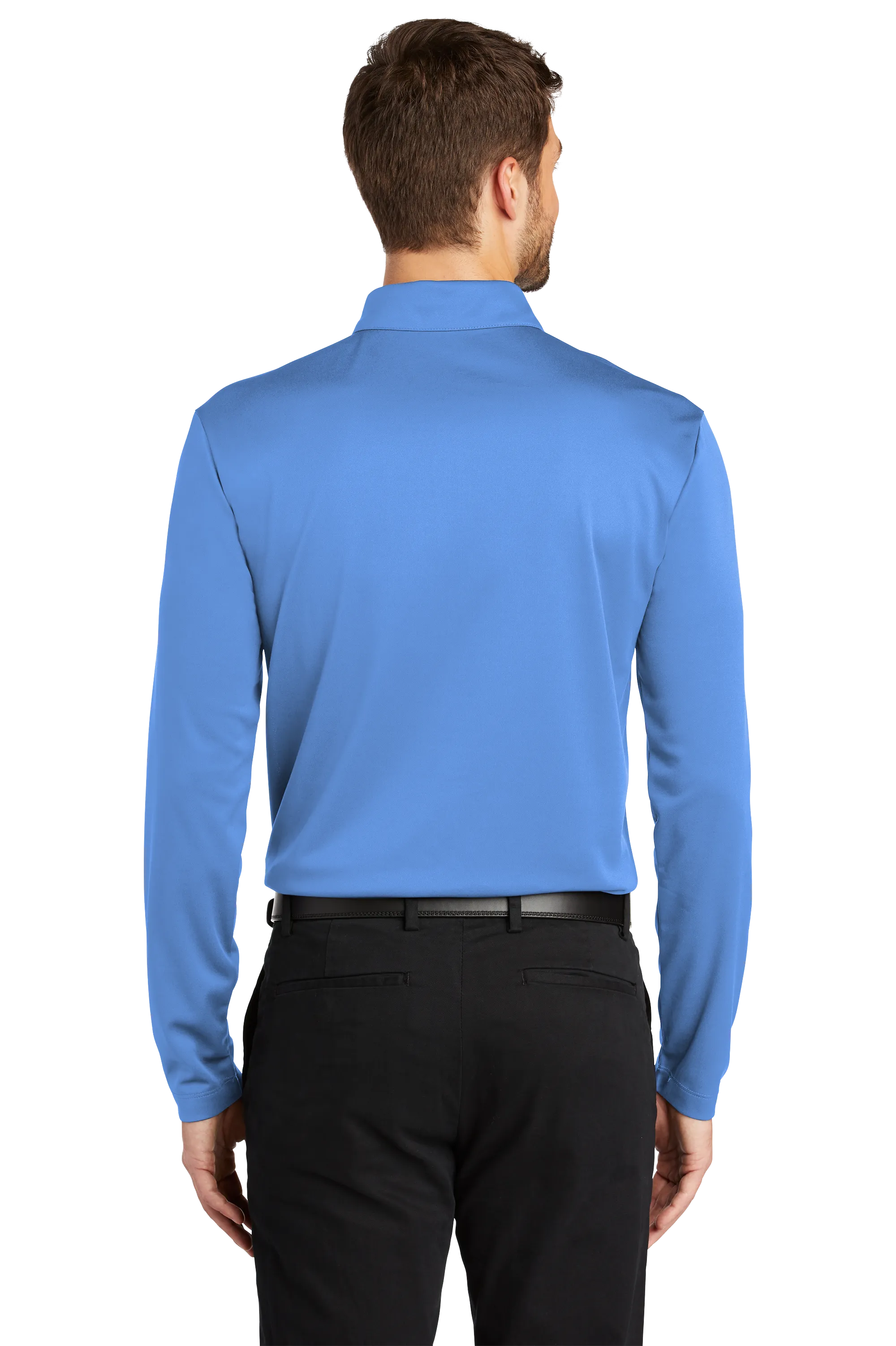 Port Authority® Silk Touch™ Performance Long Sleeve Polo - Carolina Blue