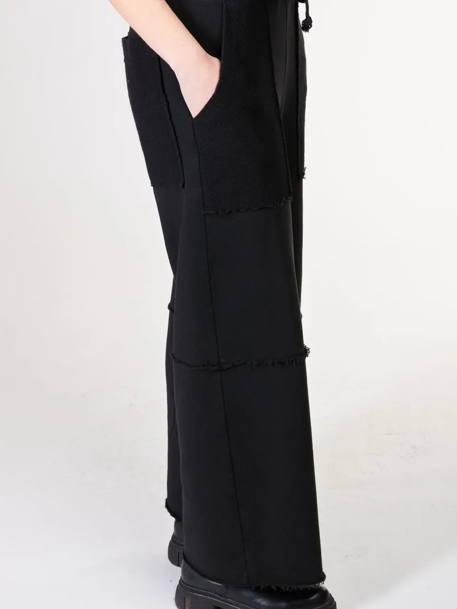Raw Stitch Panelled Palazzo Pant