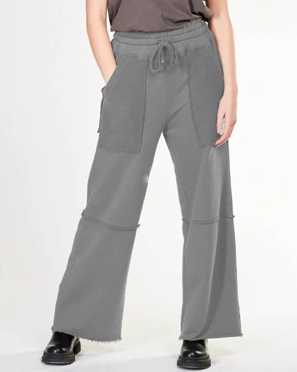 Raw Stitch Panelled Palazzo Pant