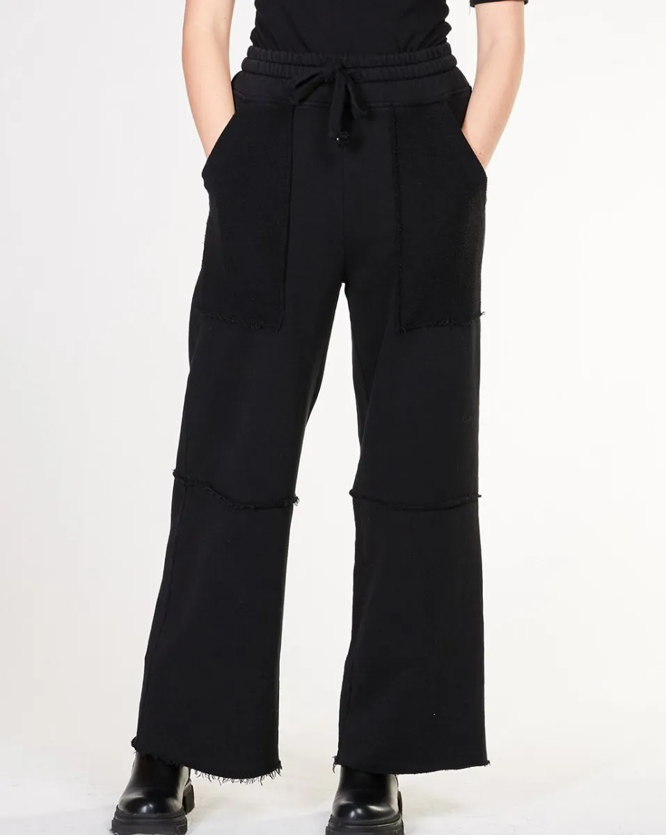 Raw Stitch Panelled Palazzo Pant