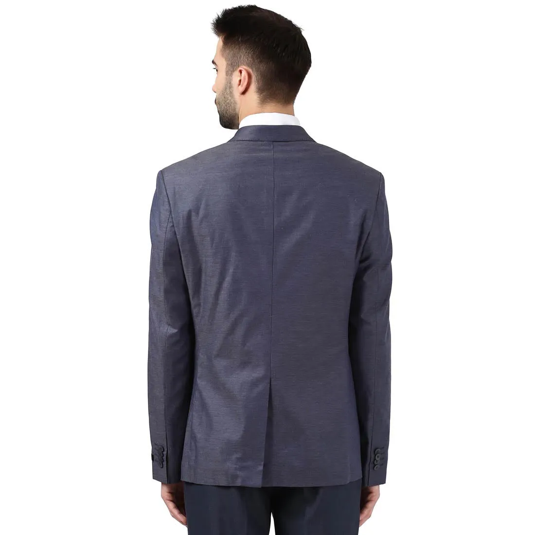 Raymond Men Blue Contemporary Fit Cotton Jackets