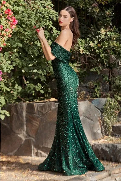 SEQUIN OFF SHOULDER MERMAID GOWN