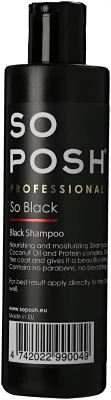So Posh So Black Dog Color Depositing Shampoo - Black Pigments & Coconut Oil, Perfect for Restoring & Revitalizing Black Coats, Intense Shine, Moisturizing, Nourishing, Sulfate & Paraben Free. 8.4 Oz