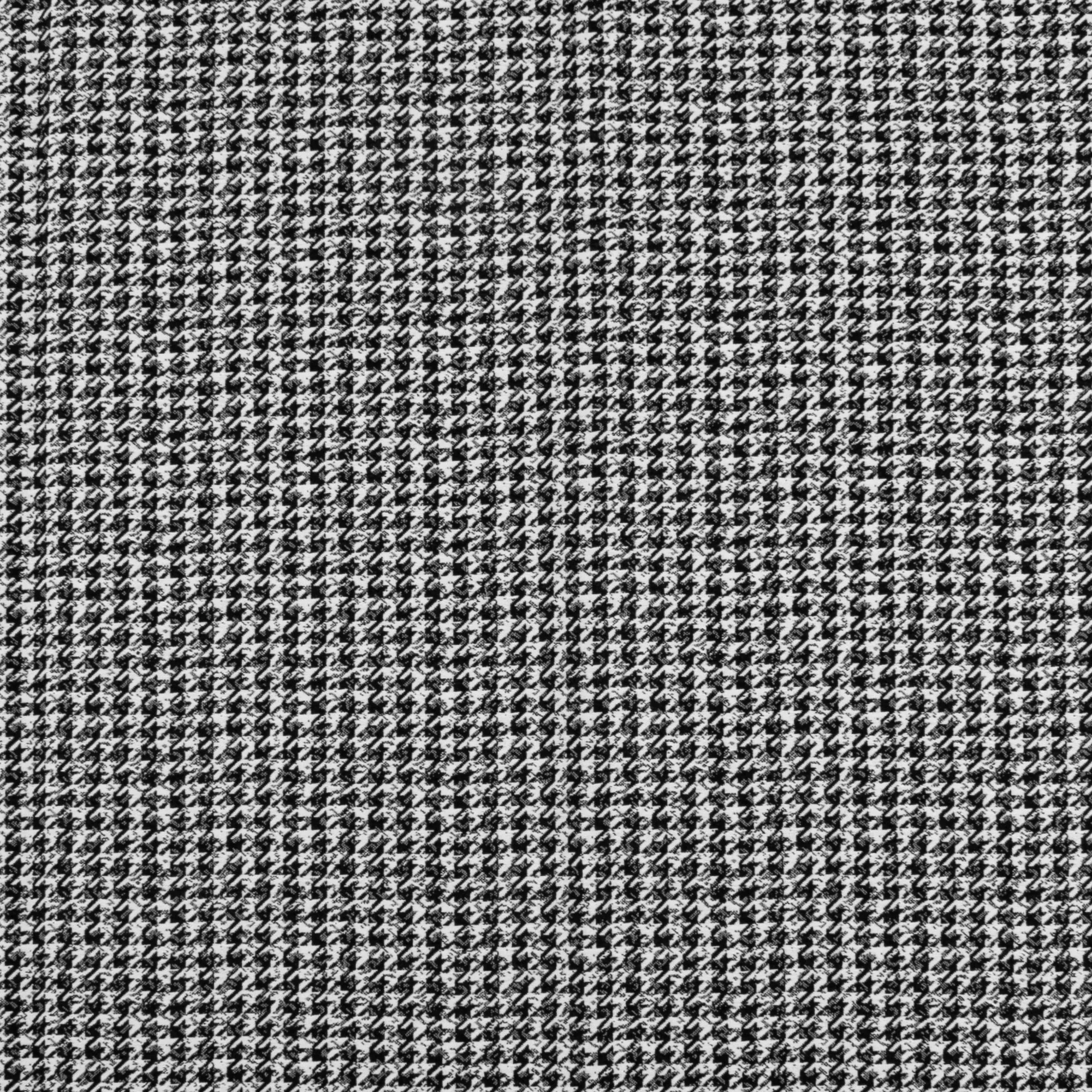 Stretch Plaid Suiting - YORK - 003 - White & Black
