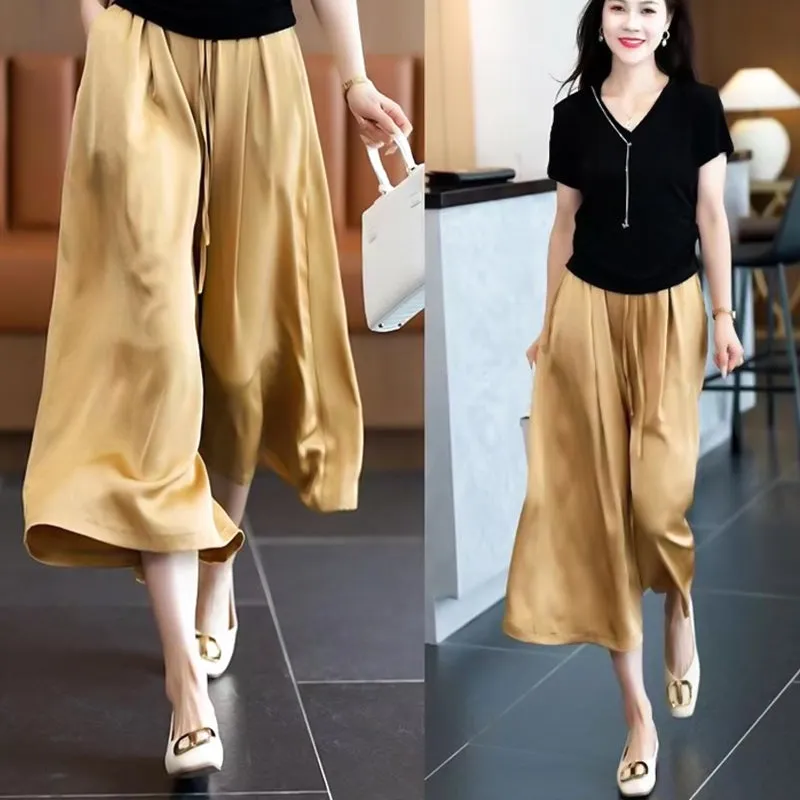 Summer Womens Fashion Wide-leg Pants Skirt