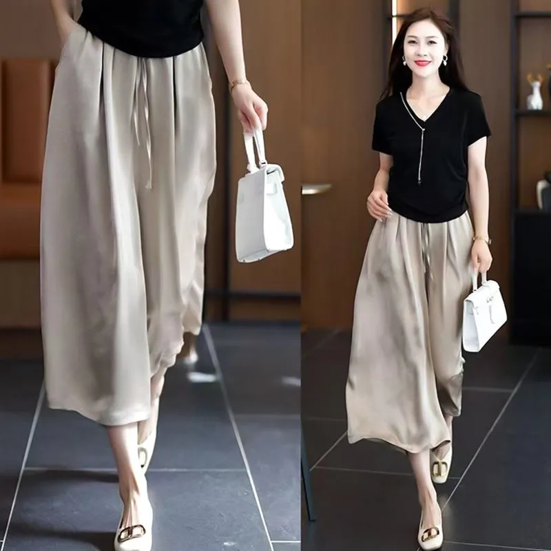 Summer Womens Fashion Wide-leg Pants Skirt