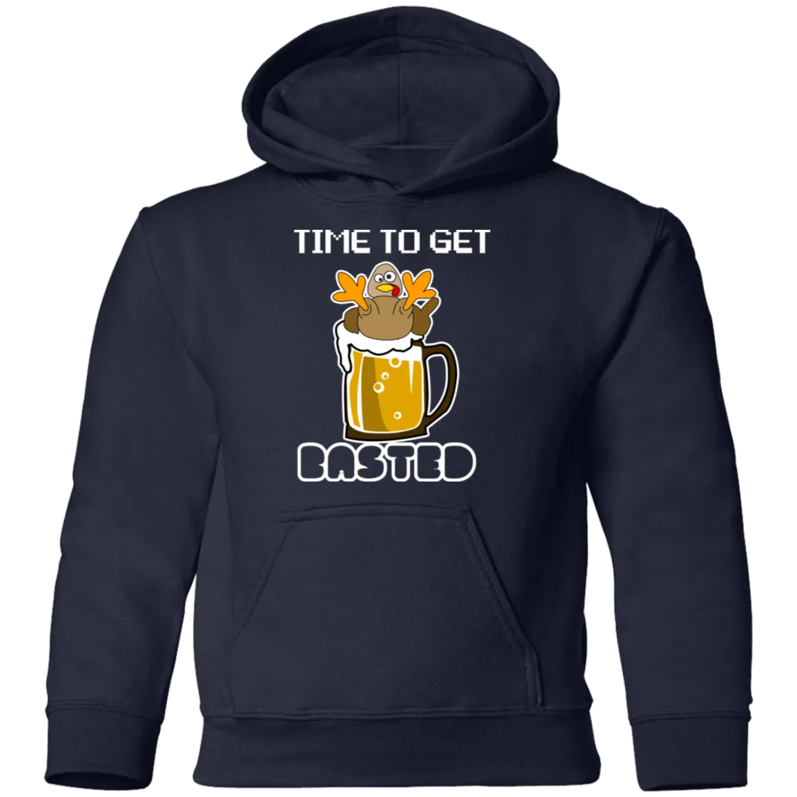 Time To Get Basted Thanksgiving Youth Pullover Hoodie
