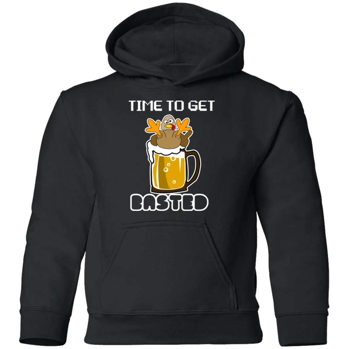 Time To Get Basted Thanksgiving Youth Pullover Hoodie