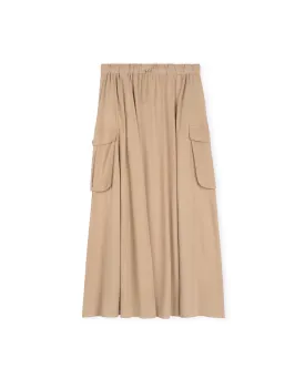 Toggle Waisted Pocket Detail Maxi Skirt