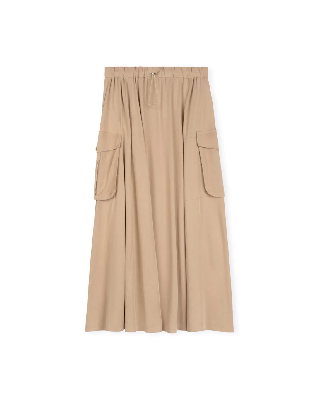 Toggle Waisted Pocket Detail Maxi Skirt