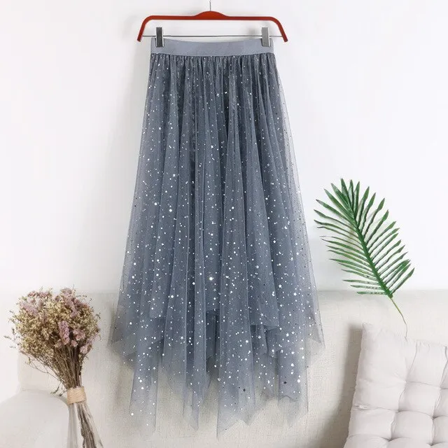 Tulle Skirts Women Boho Long Skirt