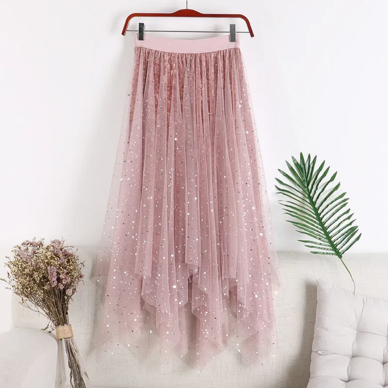 Tulle Skirts Women Boho Long Skirt