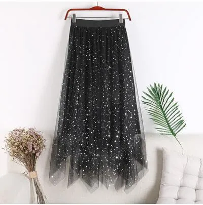 Tulle Skirts Women Boho Long Skirt