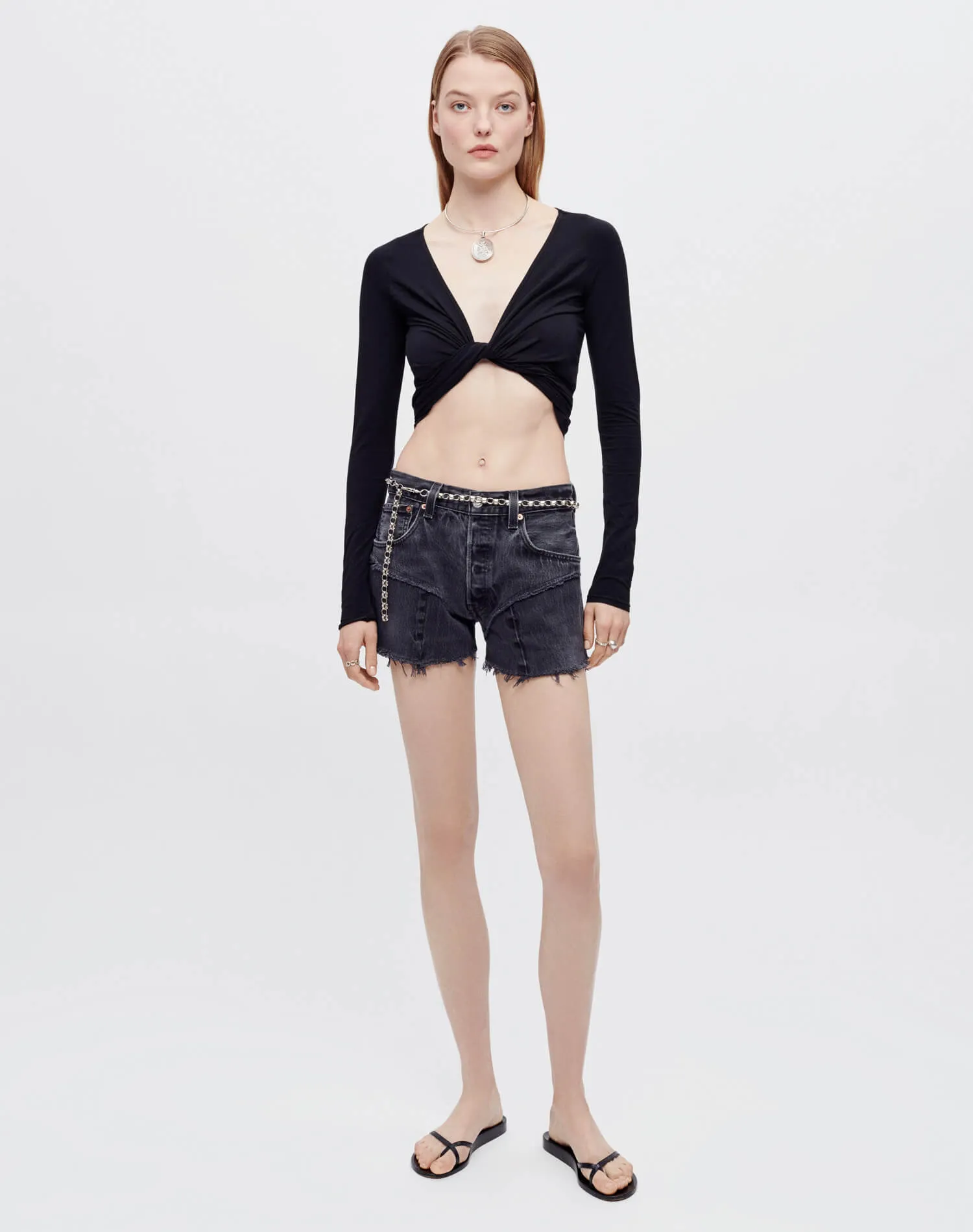 Wrap Tie Top - Black