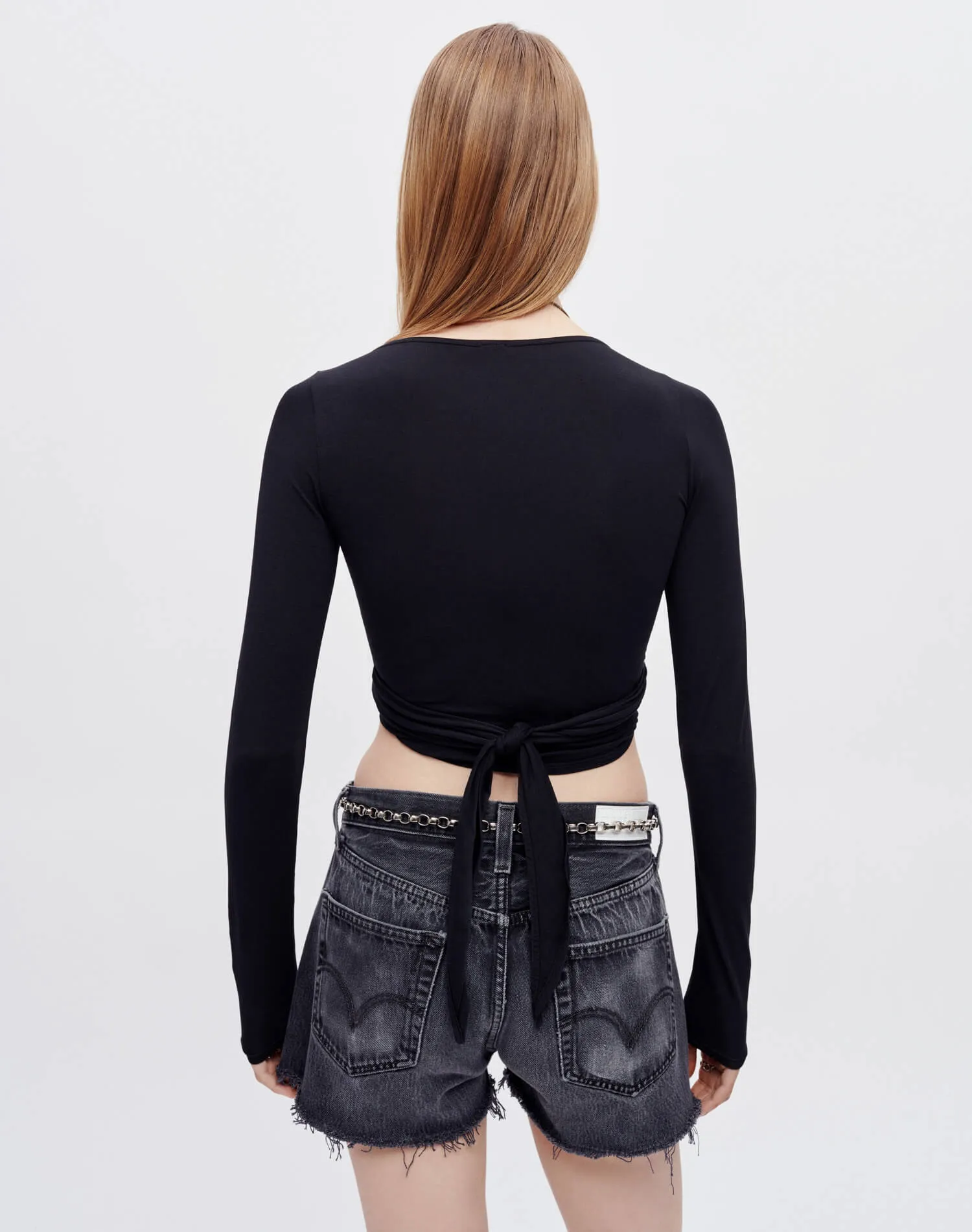 Wrap Tie Top - Black