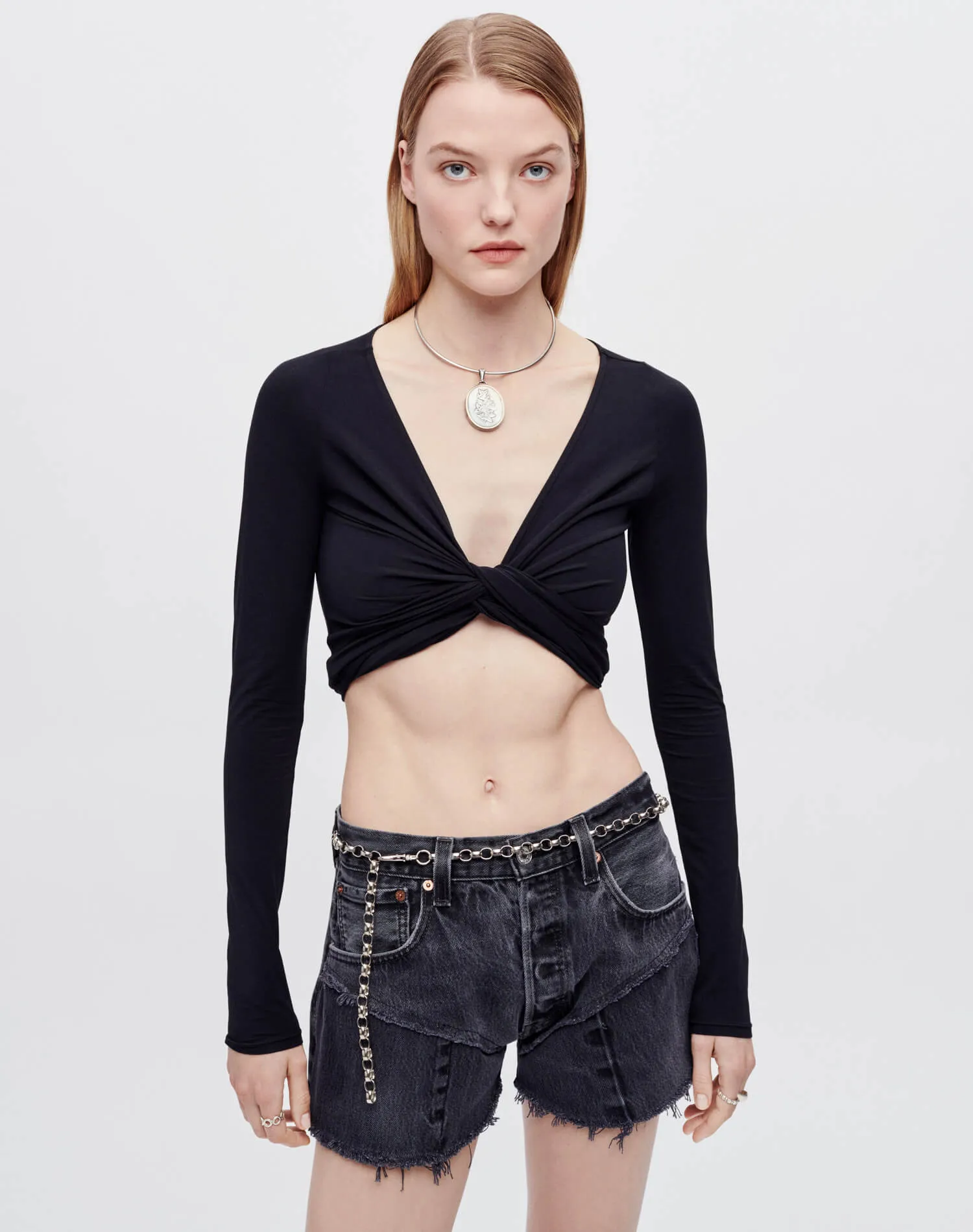 Wrap Tie Top - Black